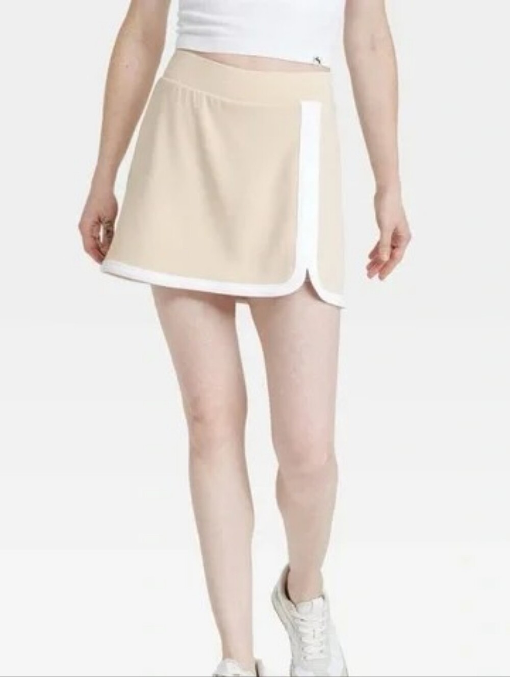 JoyLab Beige Tennis Skort with White Trim
